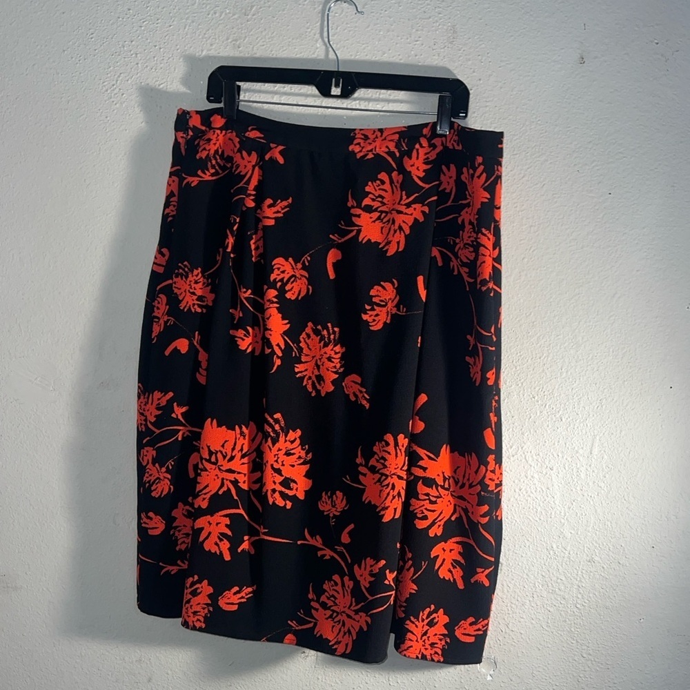Who What Wear Black and Red Floral Maxi Skirt